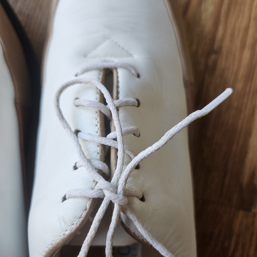 FOOTJOY FJ Europa Collection Women's 7.5 Ivory Brown Four Tone Golf Shoes 99224 - Picture 10 of 13